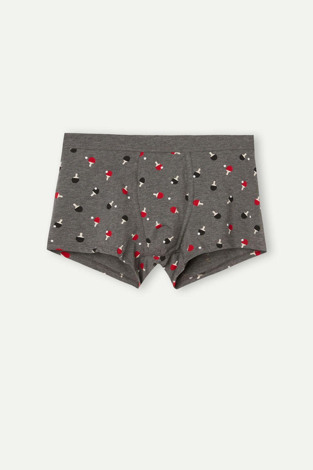 Grey - 193j - Graphite Grey Heather Ping Pong Print Intimissimi Ping Pong Boxers in Stretch Supima® Cotton | FCTDP3562