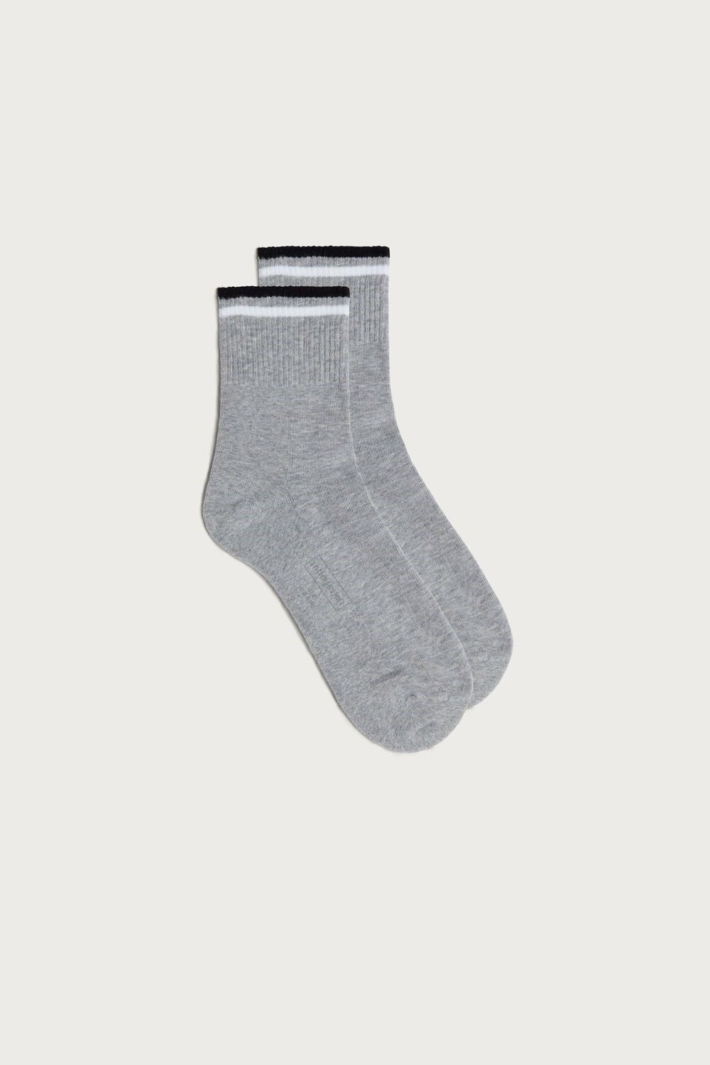 Grey - 2000 - Gray Sweatshirt Intimissimi Short Sports Socks | ANFMR9408