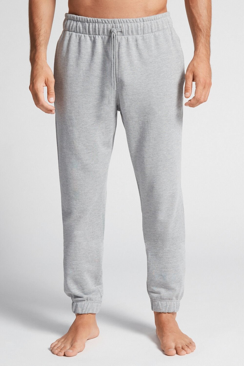 Grey - 977i - Gr. Melange Intimissimi Full Length Lightweight Sweatpants | KIORP3759