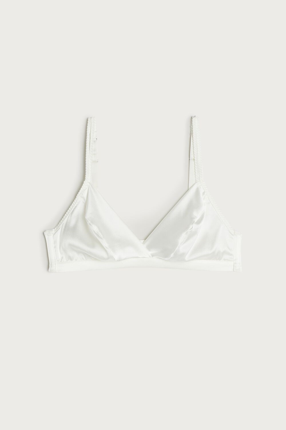 Ivory - 2127 - Talc White Intimissimi Emma Silk Triangle Bra | COPXM0485