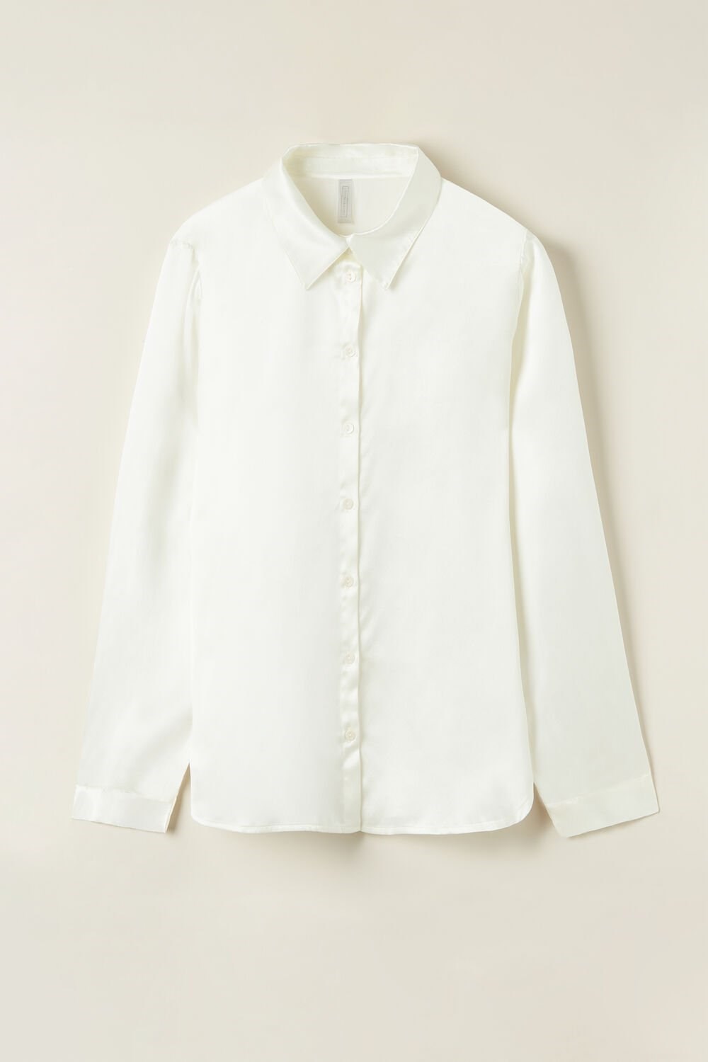 Ivory - 2127 - Talc White Intimissimi Long Sleeve Silk Shirt | VQNBH2147