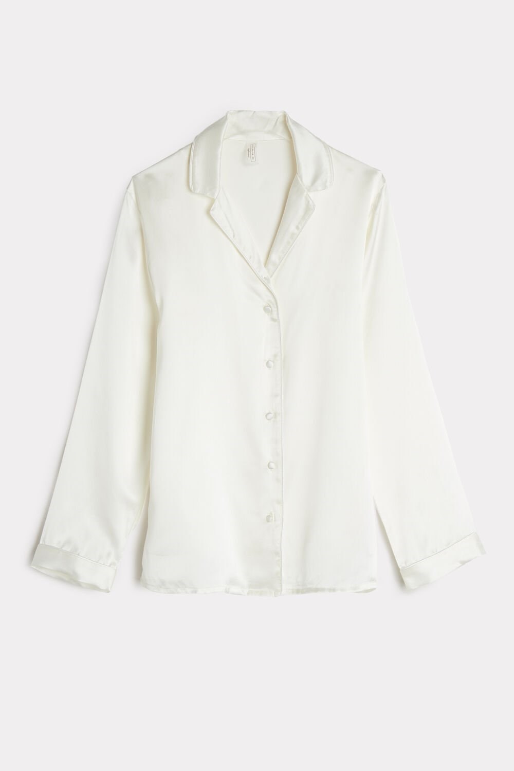 Ivory - 2127 - Talc White Intimissimi Mannish-Cut Jacket in Silk Satin | KJEXL1982