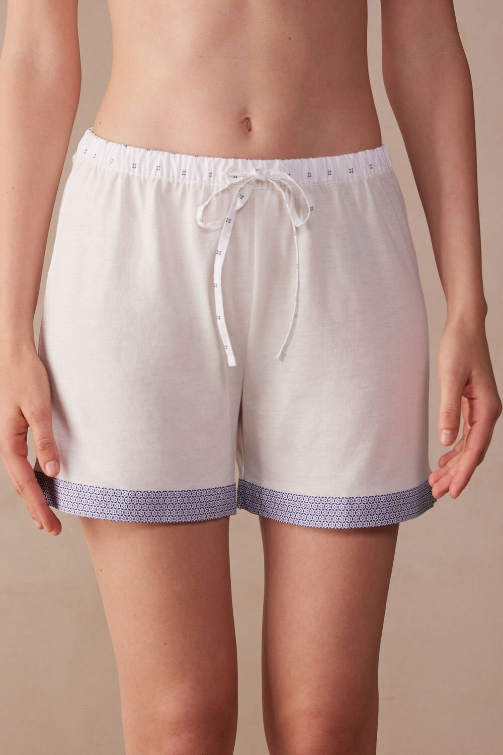 Ivory - 2127 - Talc White Intimissimi Santorini View Ultrafresh Supima® Cotton Shorts | BUHXE7526