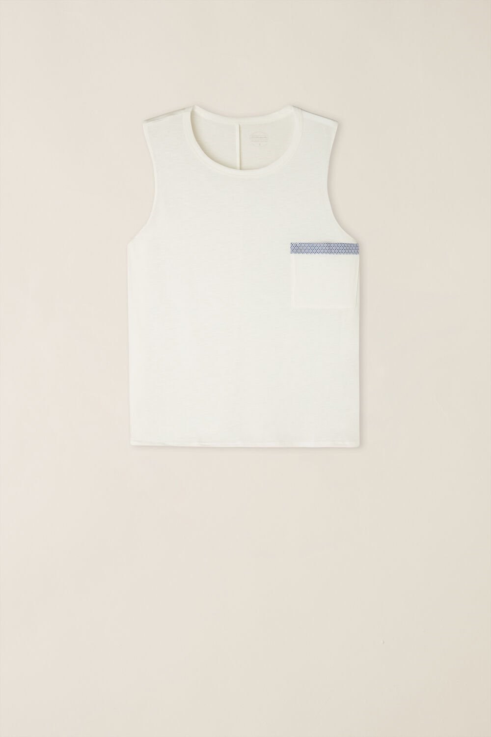 Ivory - 2127 - Talc White Intimissimi Santorini View Tank Top in Supima® Ultrafresh Cotton | TZMSW7265