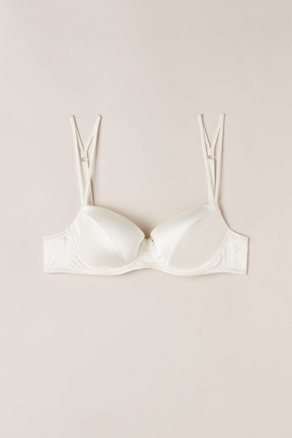 Ivory - 2127 - Talc White Intimissimi Sofia Balconette Bra in Silk | EGNHF8054