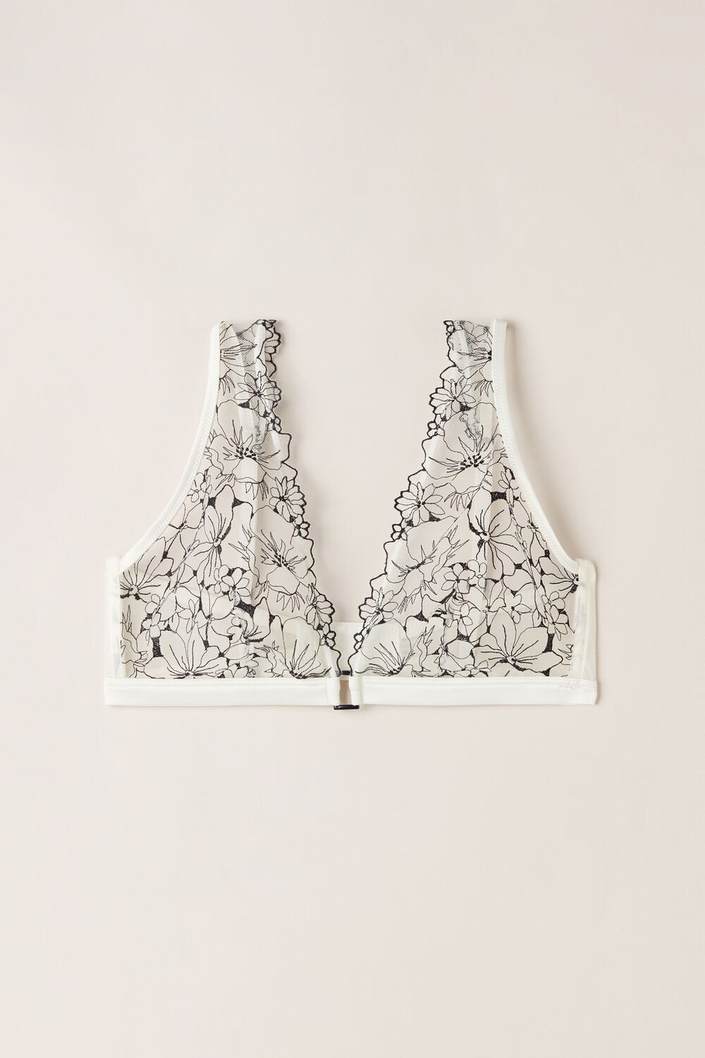 Ivory - 4718 - Talc White / Black Intimissimi Pure Joy Triangle Bra | HEWYN2174