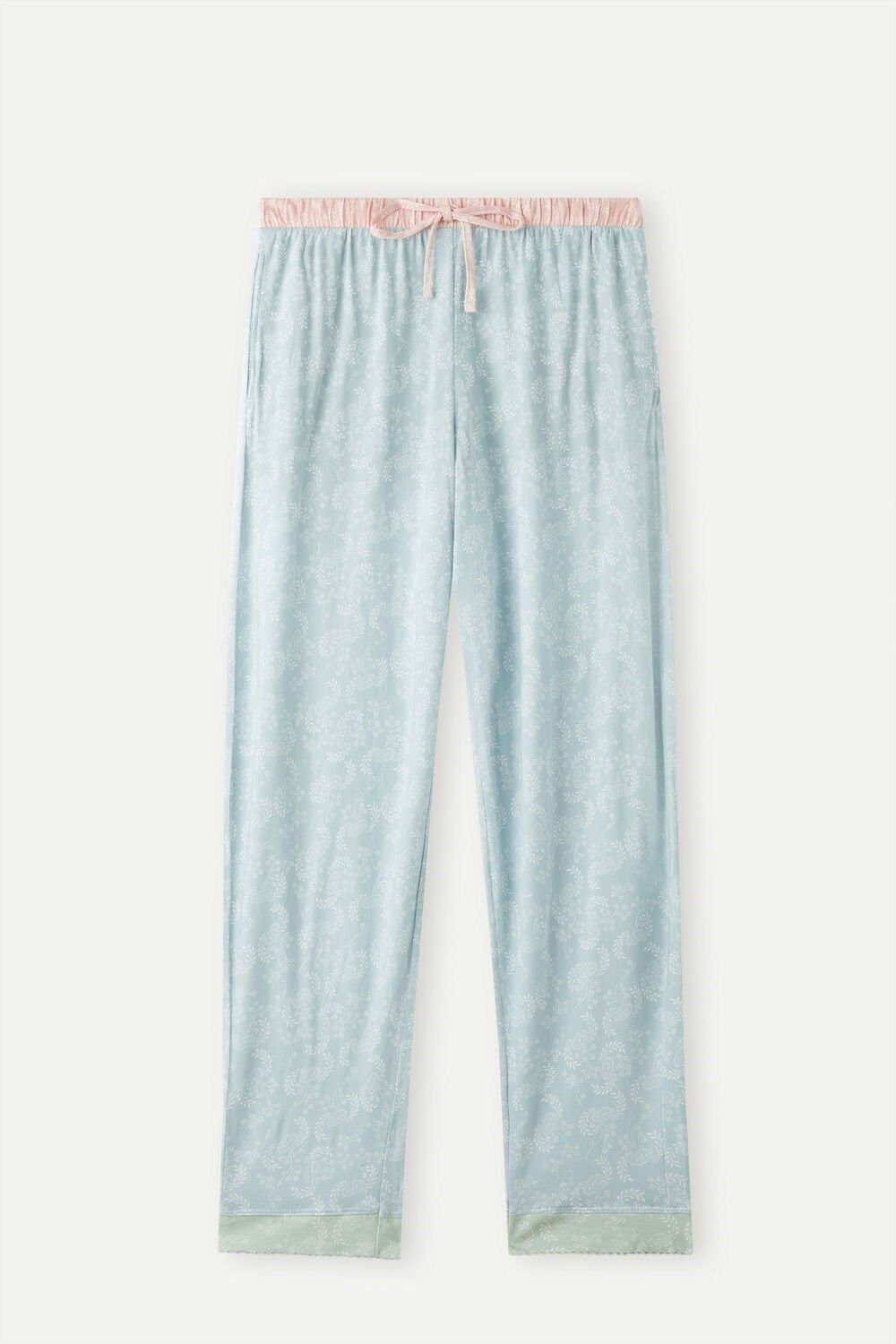 Light Blue - 226j - Romantic Cashmere Print Intimissimi Romantic Cashmere Full Length Cotton Pants | PVYBG7309