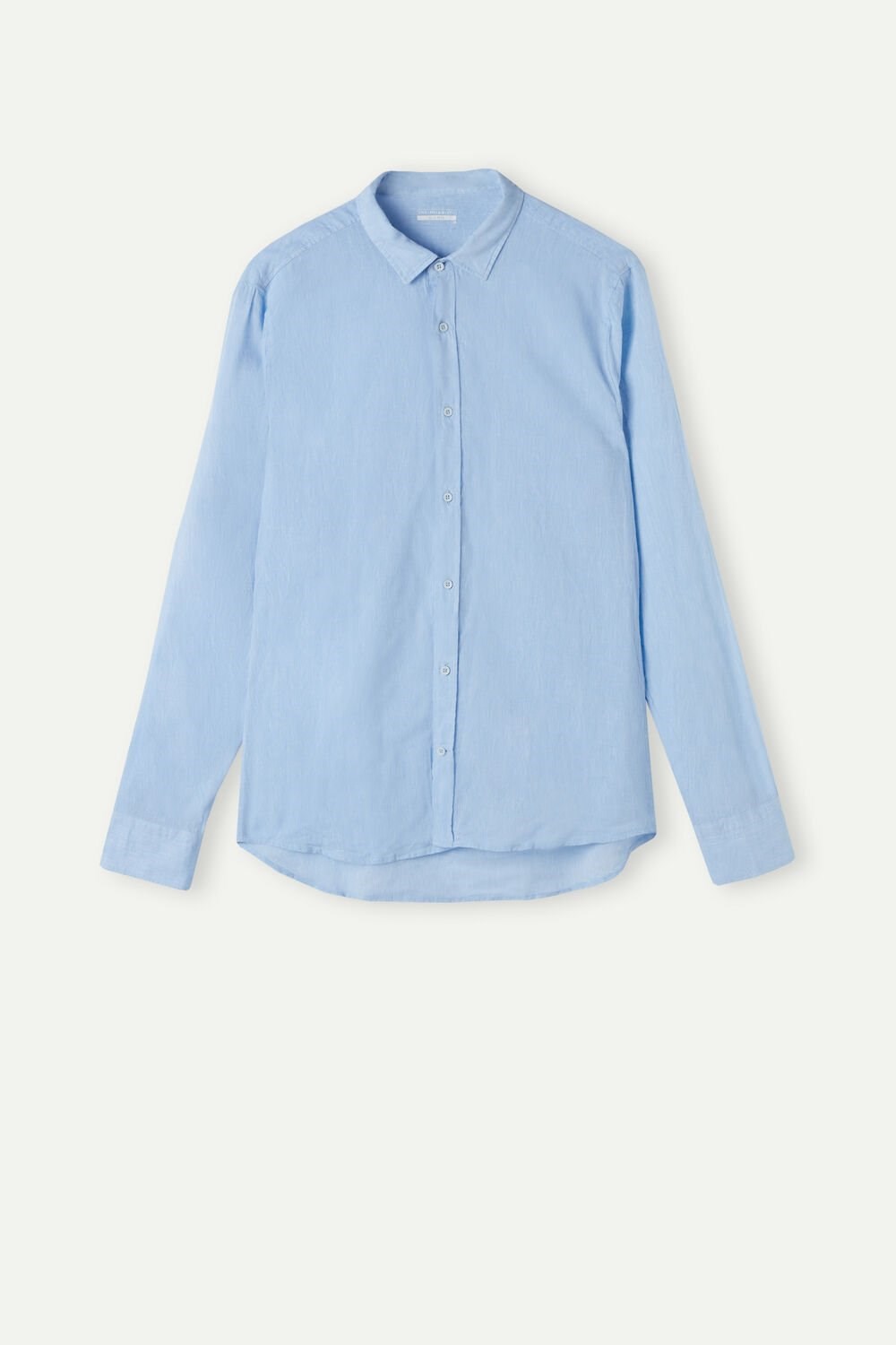 Light Blue - 979i - Light Blue Intimissimi Linen and Cotton Shirt | LDREQ6245