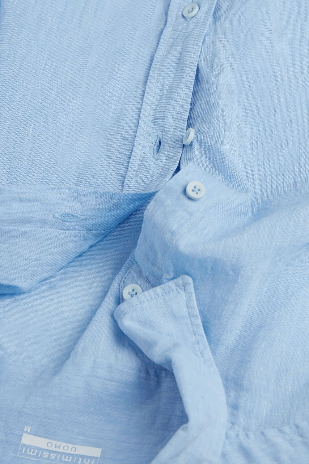 Light Blue - 979i - Light Blue Intimissimi Linen and Cotton Shirt | LDREQ6245