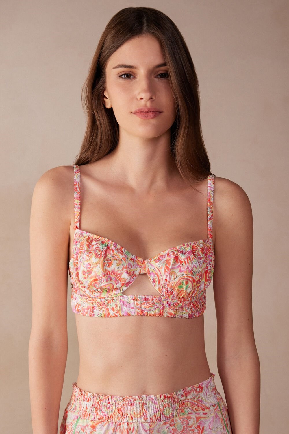 Multicolor - 240j - Summer Cashmere Print Intimissimi Summer Journey Bra Top | XKDAV3816