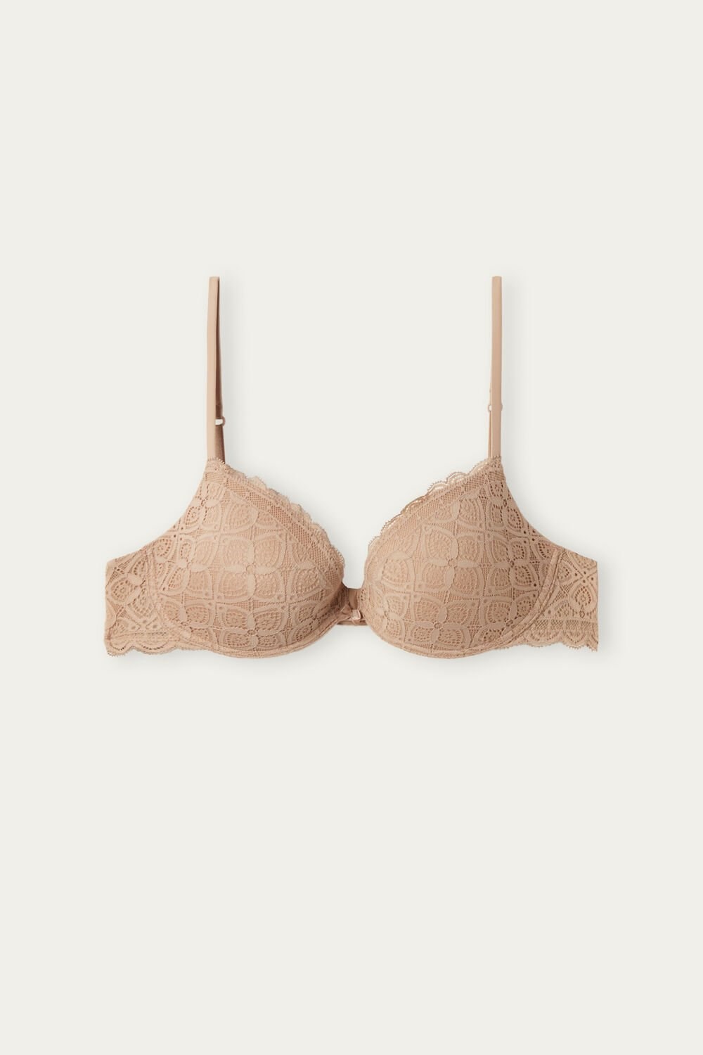 Natural - 044 - Soft Beige Intimissimi Bellissima Push-up Bra in Lace | BVJDX5739