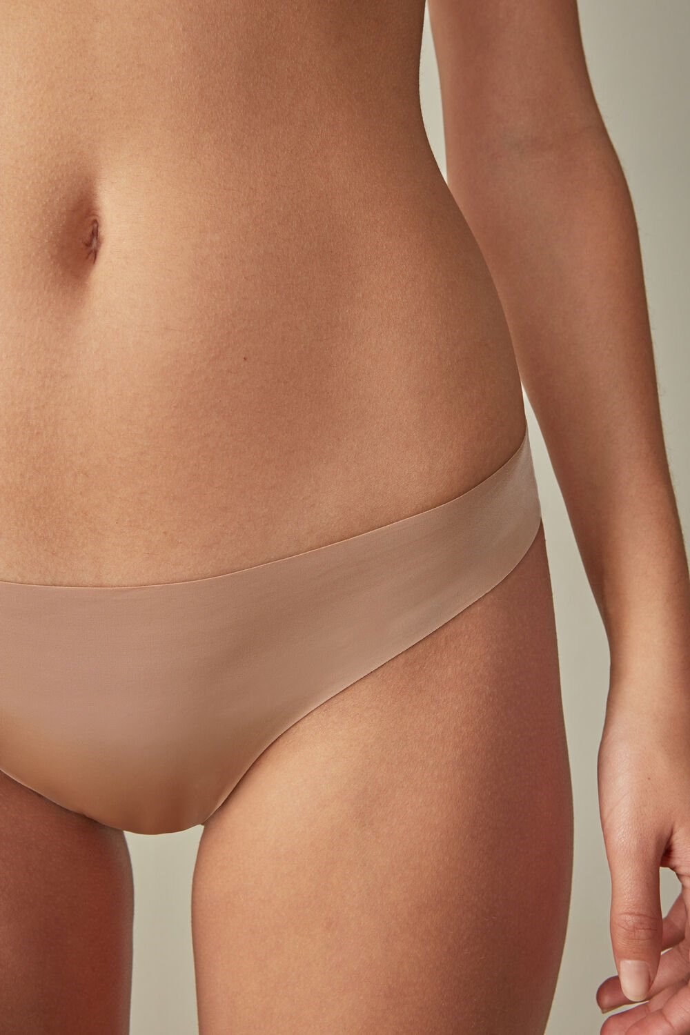 Natural - 044 - Soft Beige Intimissimi Brazilian Panties in Seamless Ultra Light Microfiber | PMGQX3178