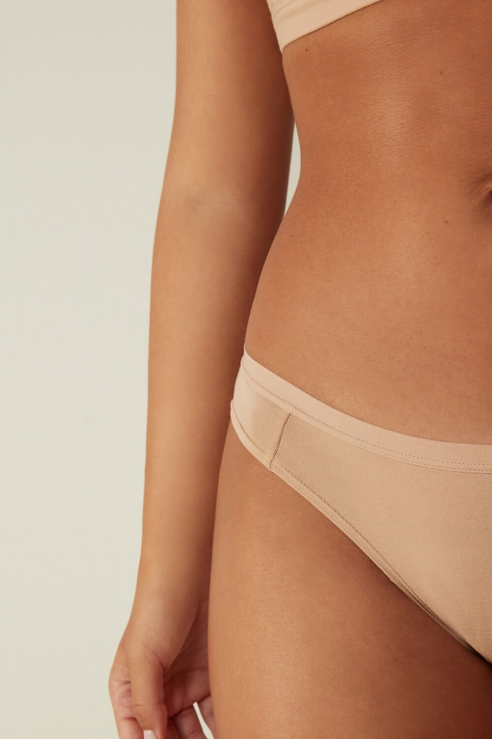 Natural - 044 - Soft Beige Intimissimi Cotton Panties | LCBPT8705