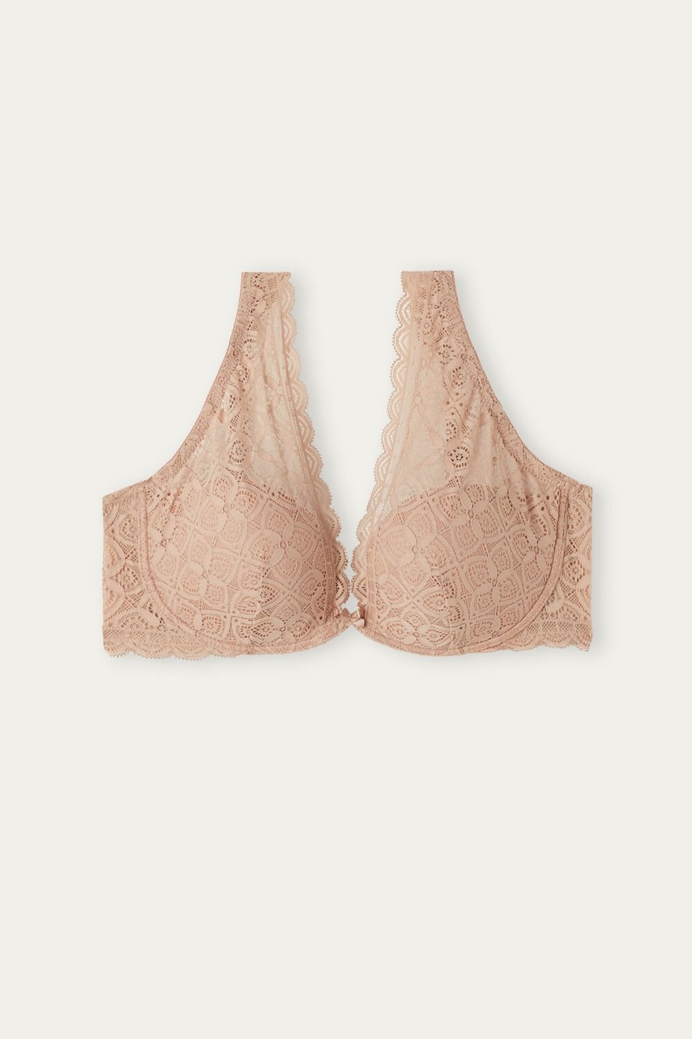 Natural - 044 - Soft Beige Intimissimi Elena Balconette Bra in Lace | MZPRH3580