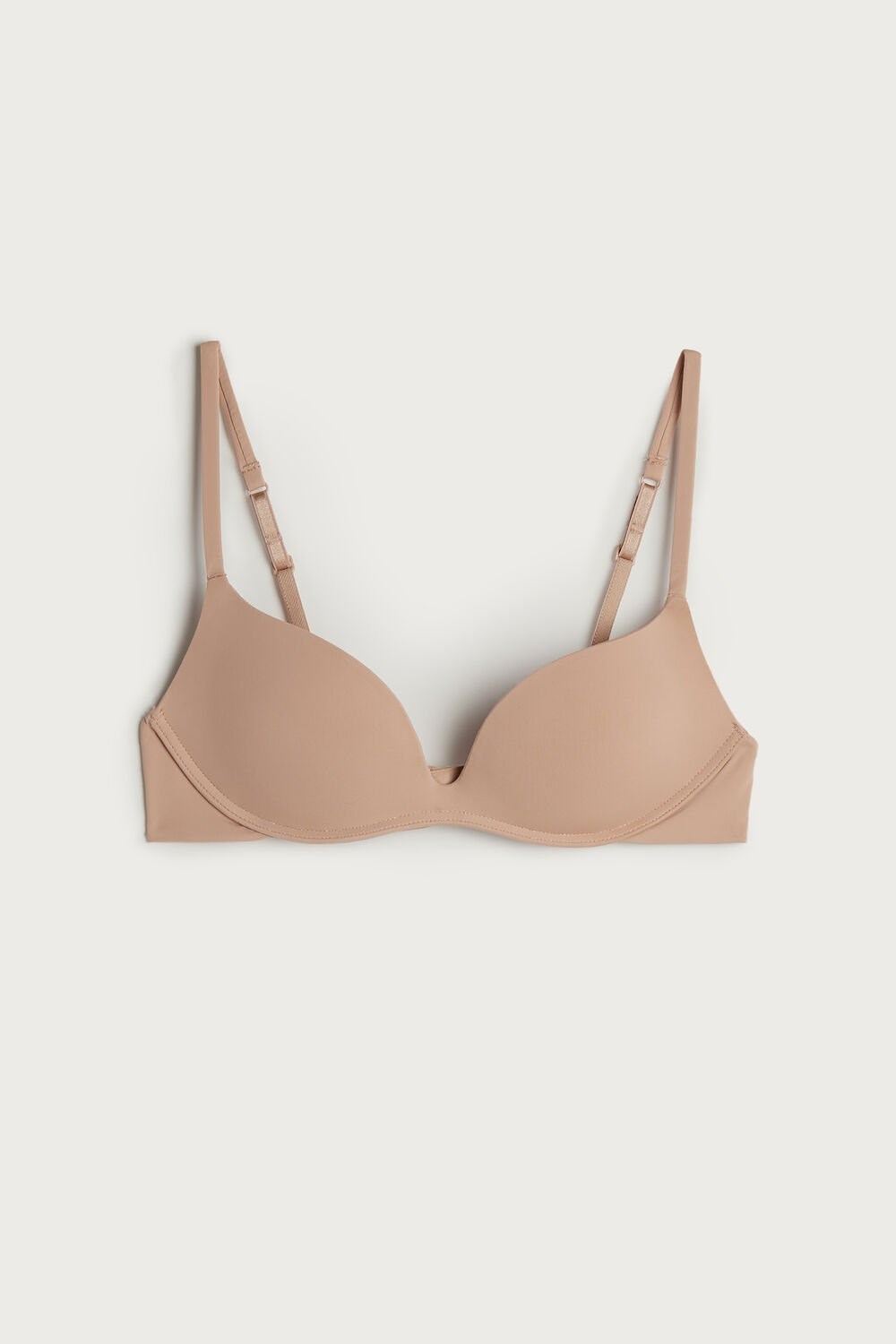 Natural - 044 - Soft Beige Intimissimi Gioia B Cup Microfiber Super Push-Up Bra | FLSKT7094