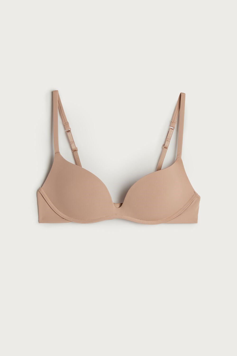 Natural - 044 - Soft Beige Intimissimi Gioia C-D Cup Microfiber Super Push-Up Bra | MWXNB5390