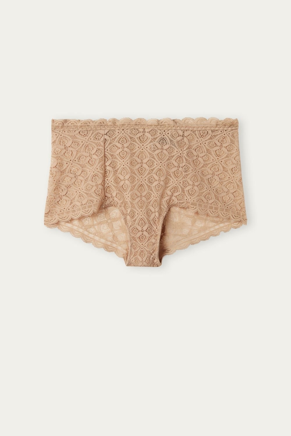 Natural - 044 - Soft Beige Intimissimi Lace High Waist Hipster | NWYRM0726