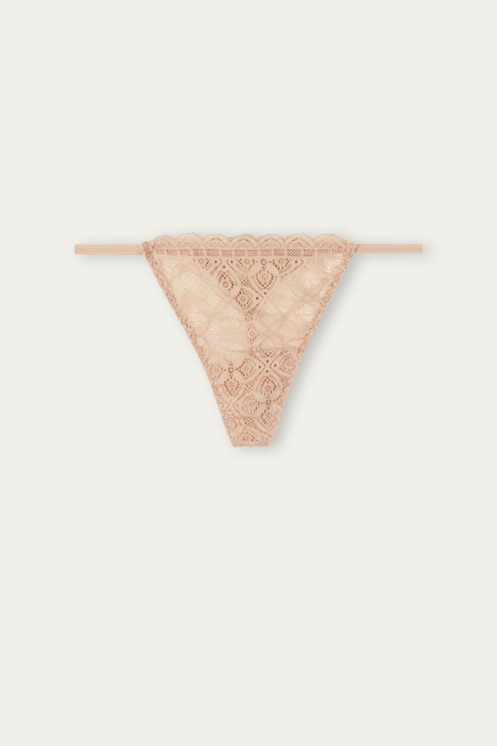 Natural - 044 - Soft Beige Intimissimi Lace String Thong | TNYLC4652