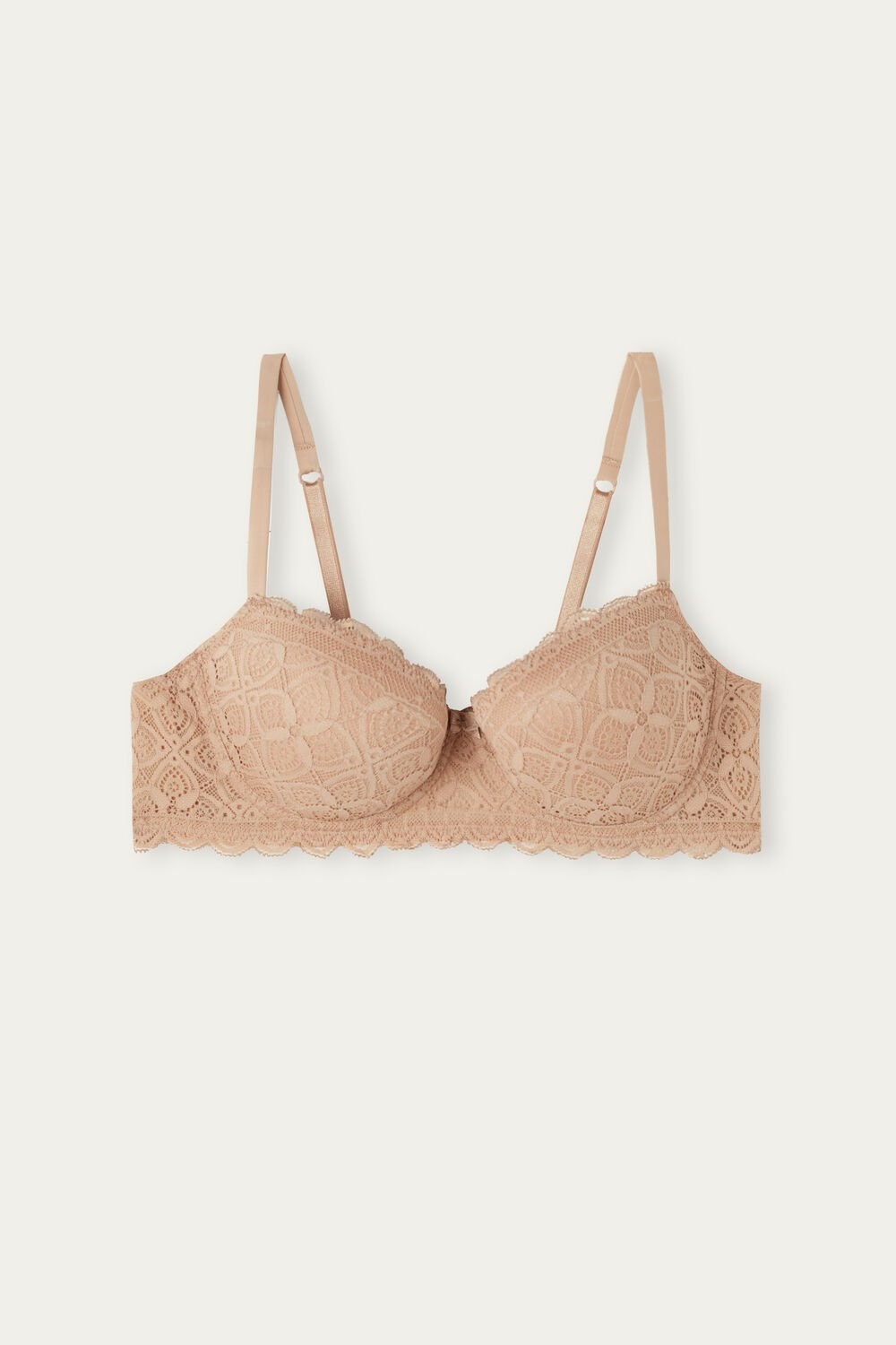 Natural - 044 - Soft Beige Intimissimi Sofia Balconette Bra in Lace | LTHRE9345