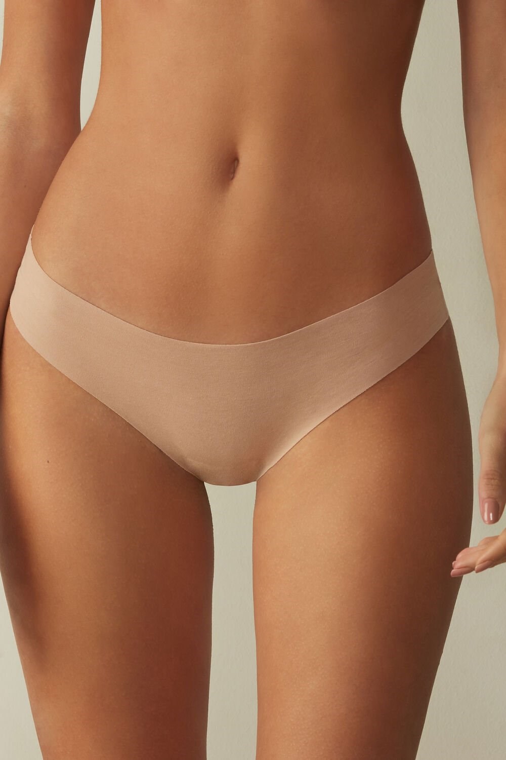 Natural - 044 - Soft Beige Intimissimi Seamless Supima® Cotton Brazilian Panties | WBPSC5091