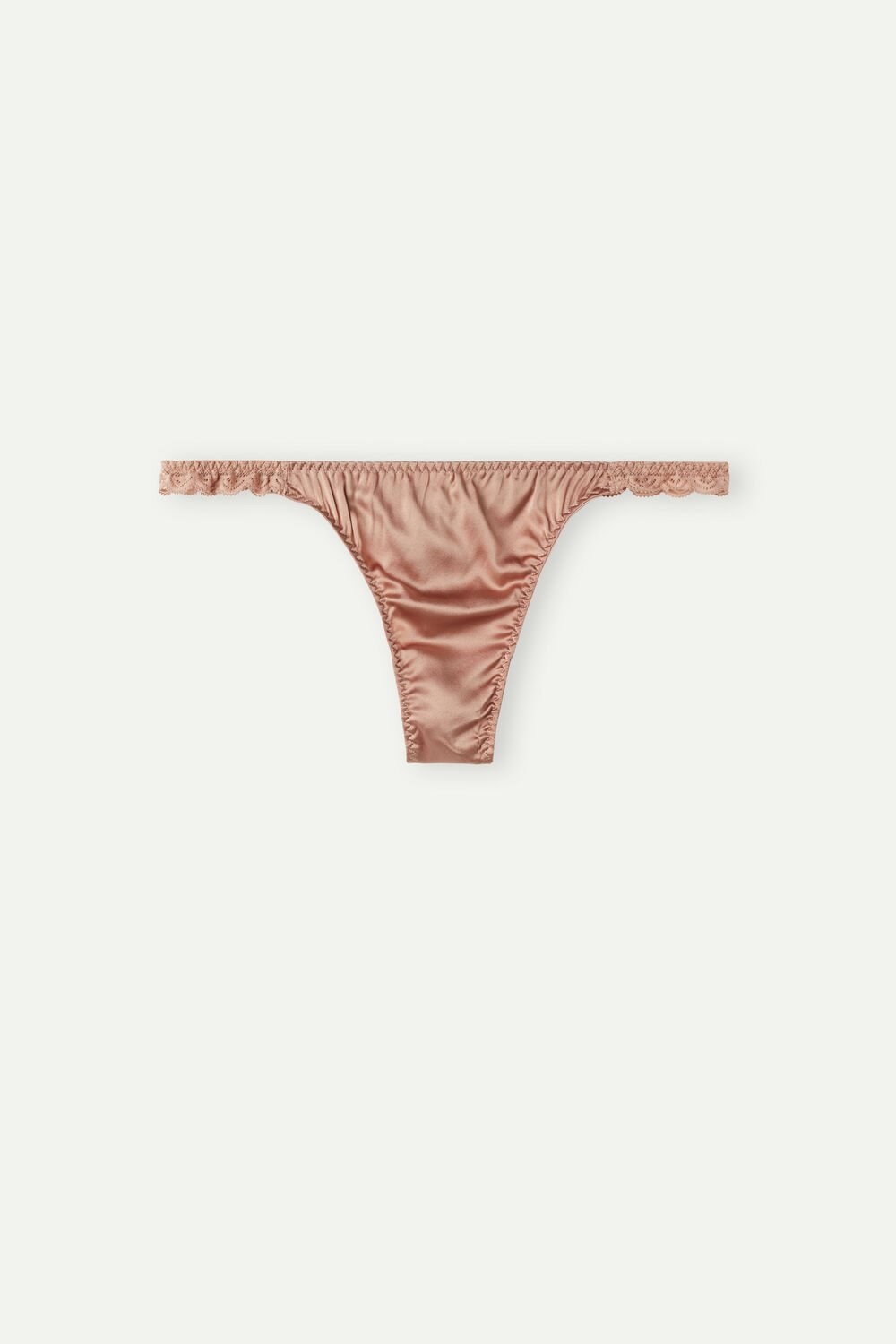 Natural - 163i - Satin Pink Intimissimi Silk and Lace G-String | AYXHW2746