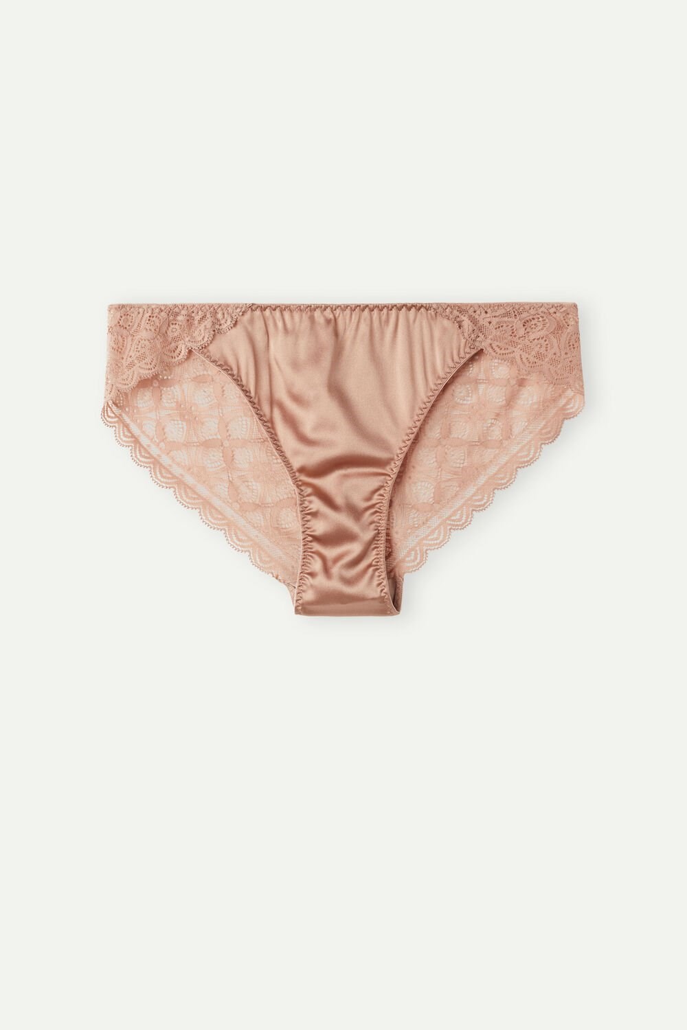 Natural - 163i - Satin Pink Intimissimi Silk and Lace Briefs | CVNJL6893