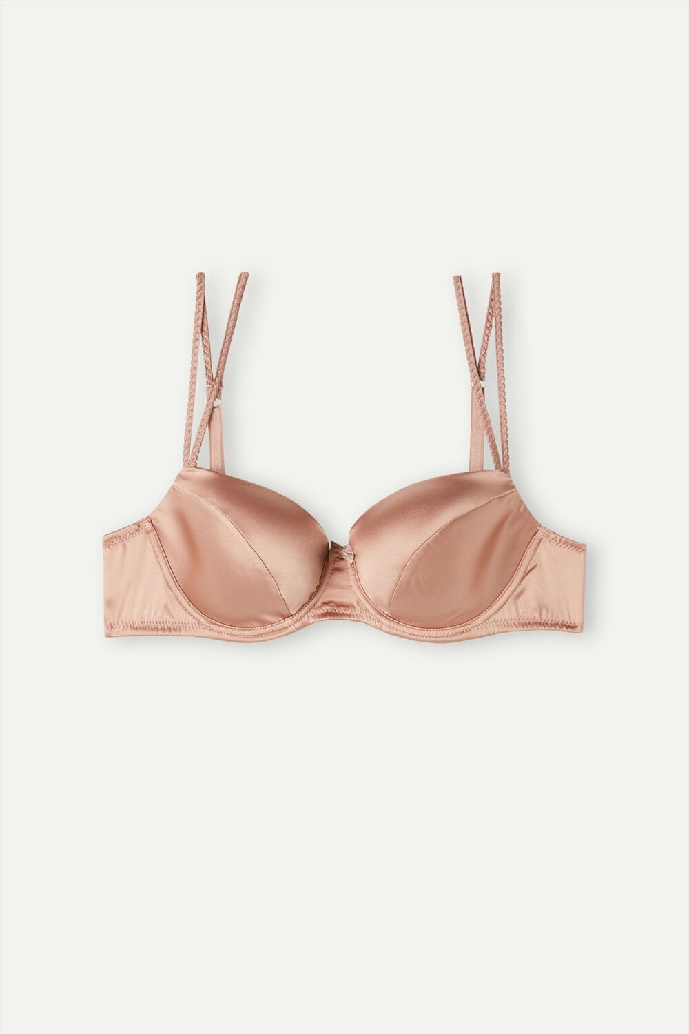 Natural - 163i - Satin Pink Intimissimi Sofia Balconette Bra in Silk | HIPVO2017