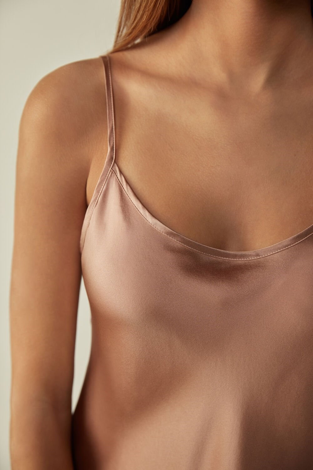 Natural - 163i - Satin Pink Intimissimi Top in Silk Satin | ISMQX9172