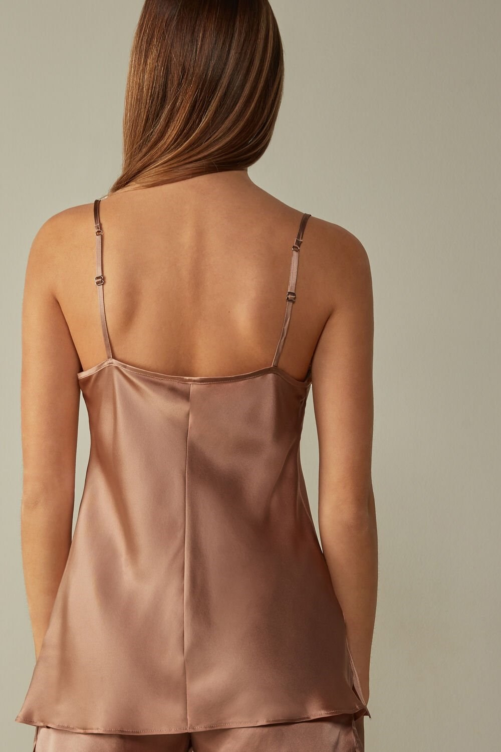 Natural - 163i - Satin Pink Intimissimi Top in Silk Satin | ISMQX9172