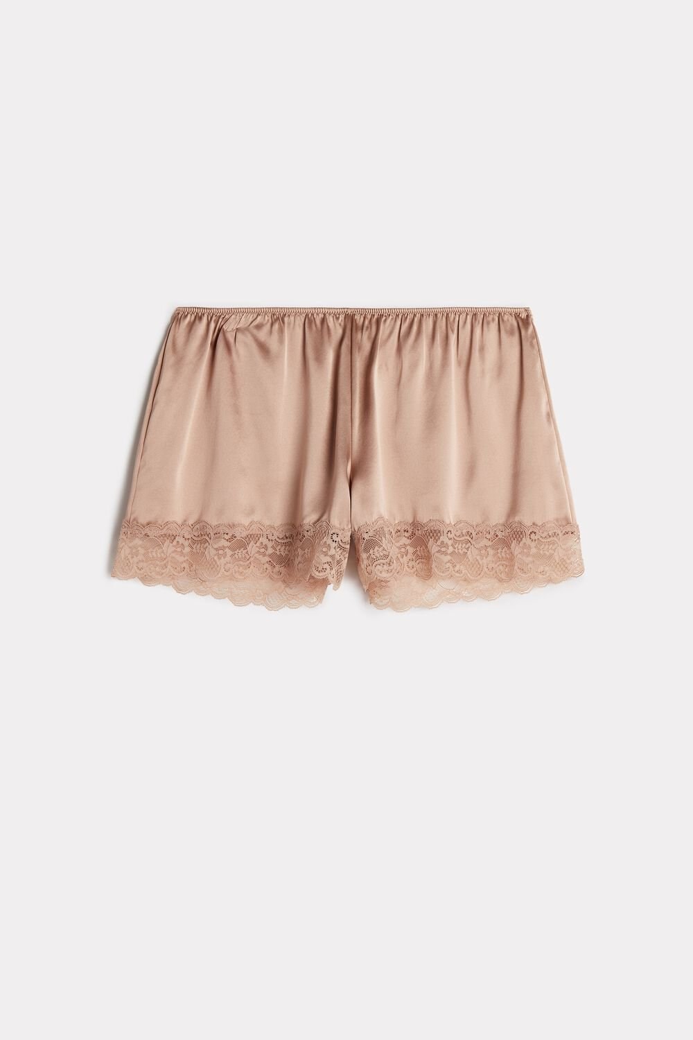 Natural - 163i - Satin Pink Intimissimi Silk Shorts | PCIFR4291