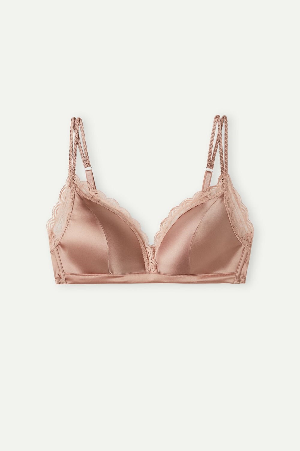 Natural - 163i - Satin Pink Intimissimi Tiziana Silk and Lace Triangle Bra | UWLVD6280