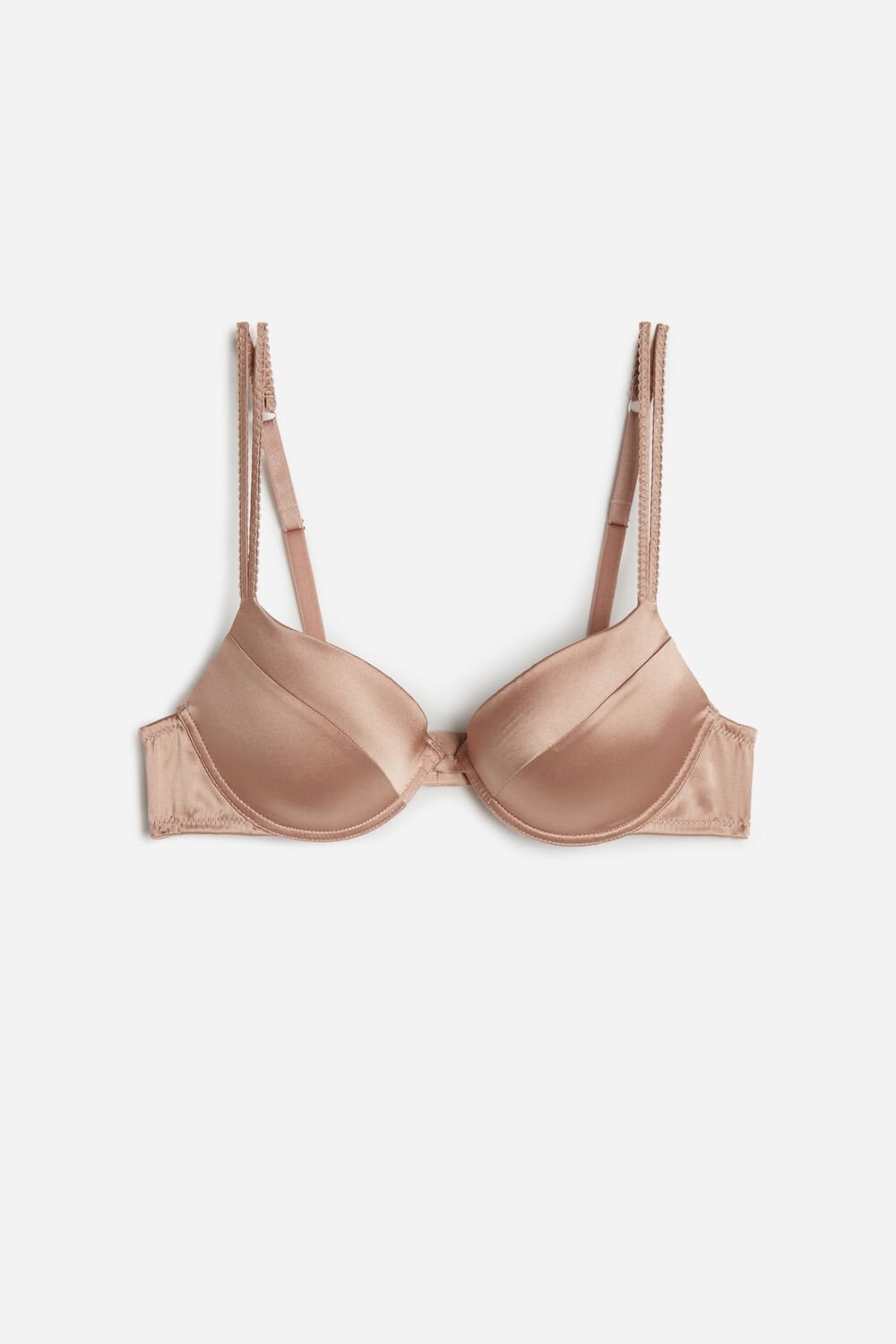 Natural - 163i - Satin Pink Intimissimi Bellissima Silk Push-Up Bra | VCQUR8960