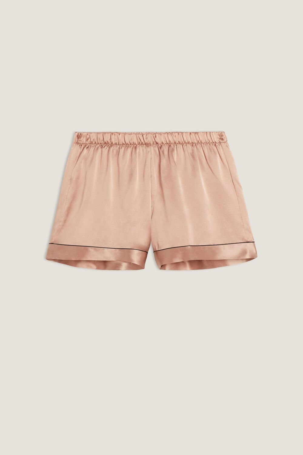 Natural - 163i - Satin Pink Intimissimi Silk Shorts with Contrast Trim | XVIAZ8047