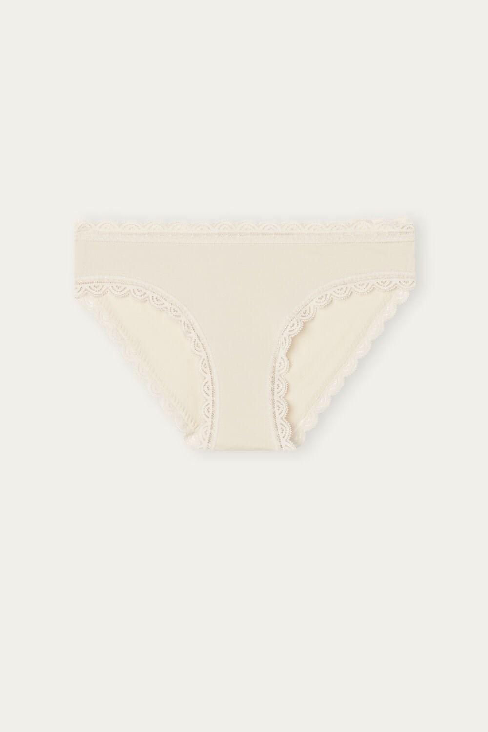 Natural - 2280 - Silk Pink Intimissimi Cotton and Lace Panties | WEYNM4153