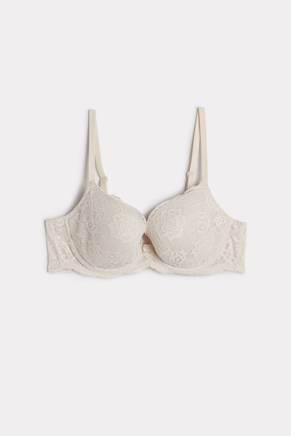 Natural - 2280 - Silk Pink Intimissimi Irina Lace Balconette Bra | TKAQR8735