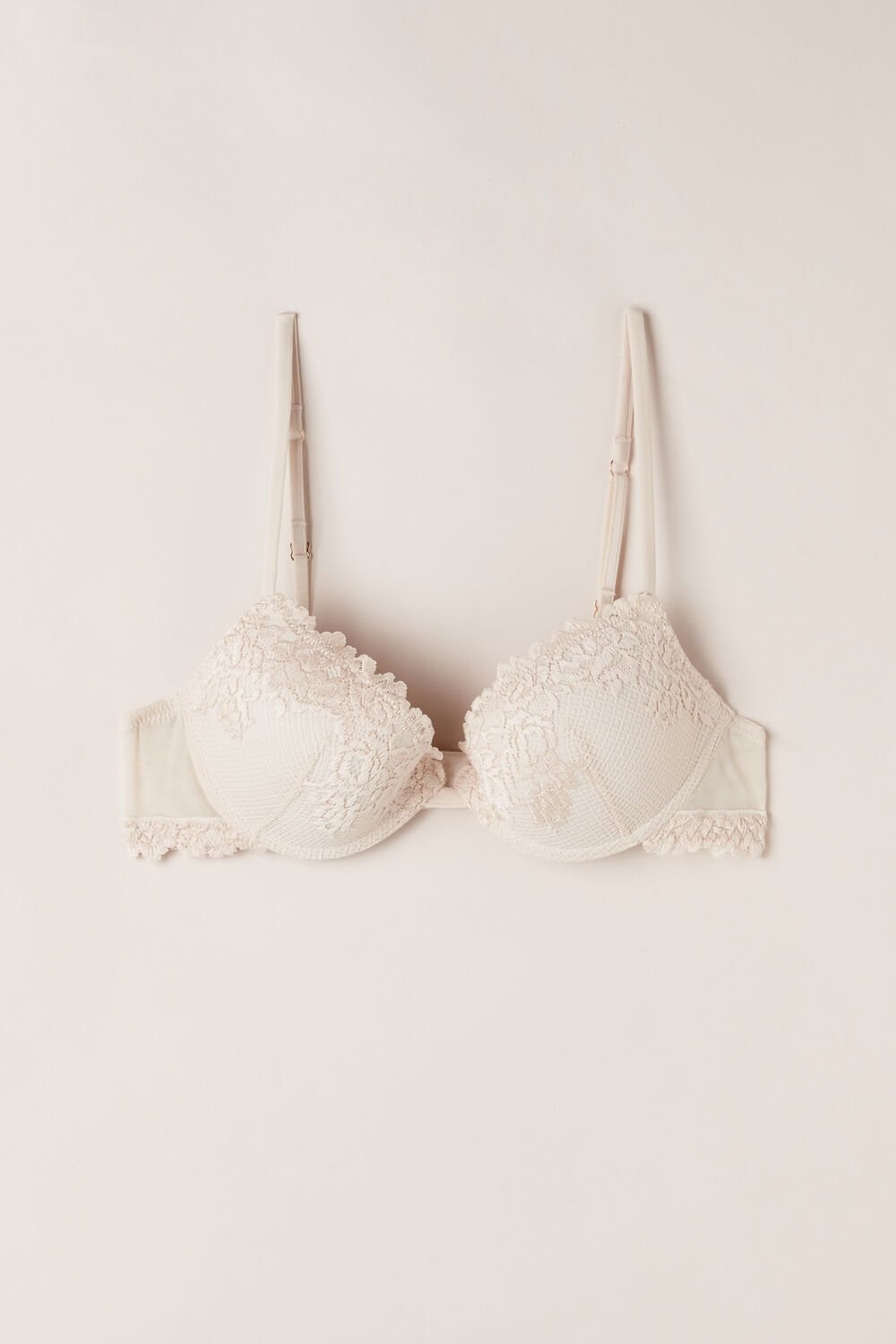 Natural - 2280 - Silk Pink Intimissimi Pretty Flowers Bellissima Push-up Bra | KCLQG7941