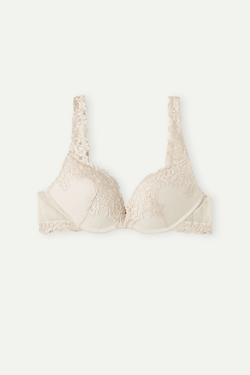 Natural - 2280 - Silk Pink Intimissimi Pretty Flowers Gioia Super Push-up Bra | OAEKN0913