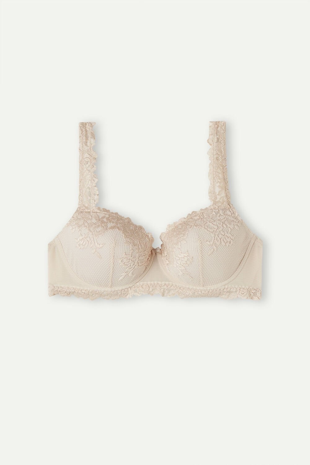 Natural - 2280 - Silk Pink Intimissimi Pretty Flowers Sofia Balconette Bra | OLUKF8206