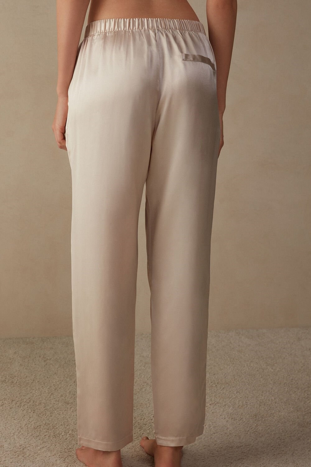 Natural - 2280 - Silk Pink Intimissimi Straight Silk Pants | DZGEH4590