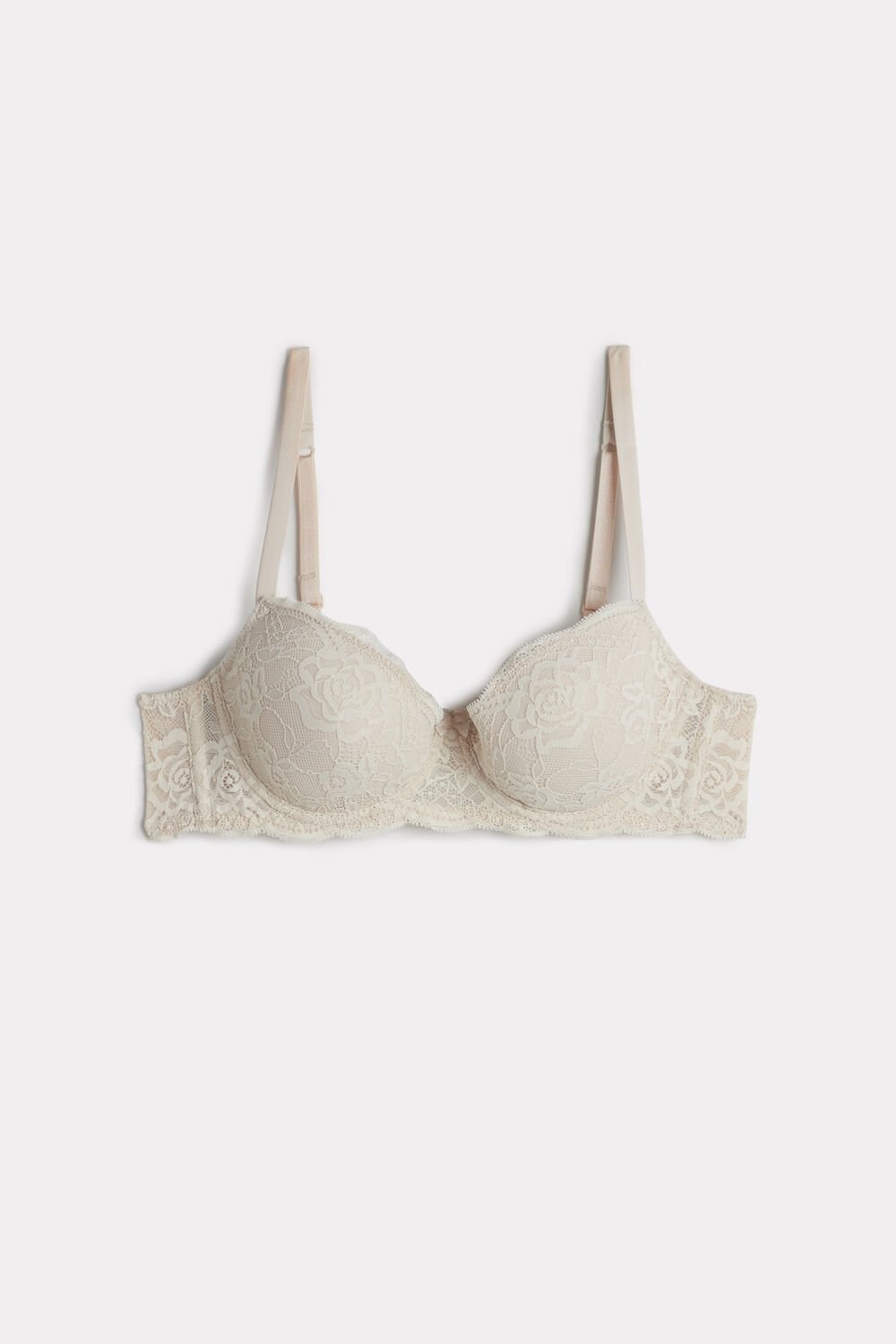 Natural - 2280 - Silk Pink Intimissimi Sofia Lace Balconette Bra | KBYZA9182