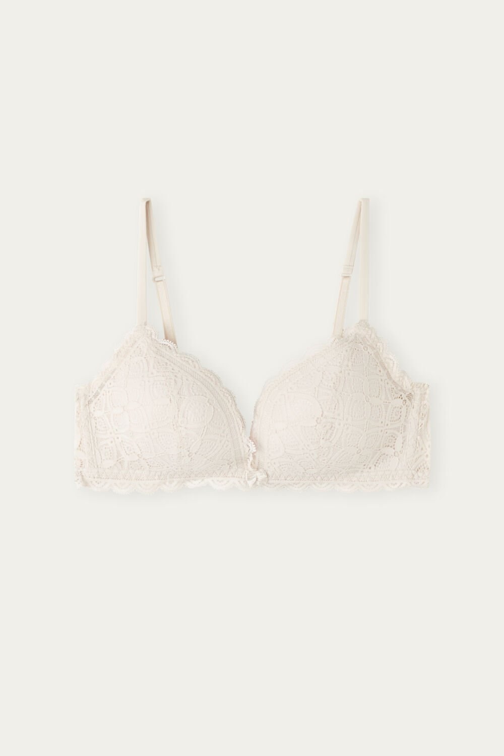 Natural - 2280 - Silk Pink Intimissimi Tiziana Triangle Bra in Lace | DRQZA9803