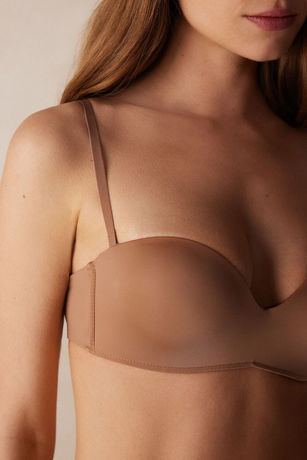 Natural - 417i - Medium Beige Intimissimi Gioia Bandeau Bra in Ultralight Microfiber | TSQNC1793