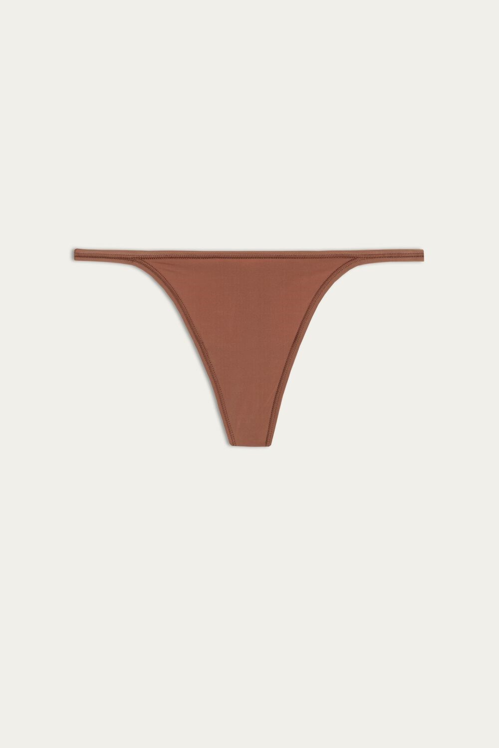 Natural - 502i - Dark Beige Intimissimi Thong with Ultralight Microfiber Straps | YSWMH0781