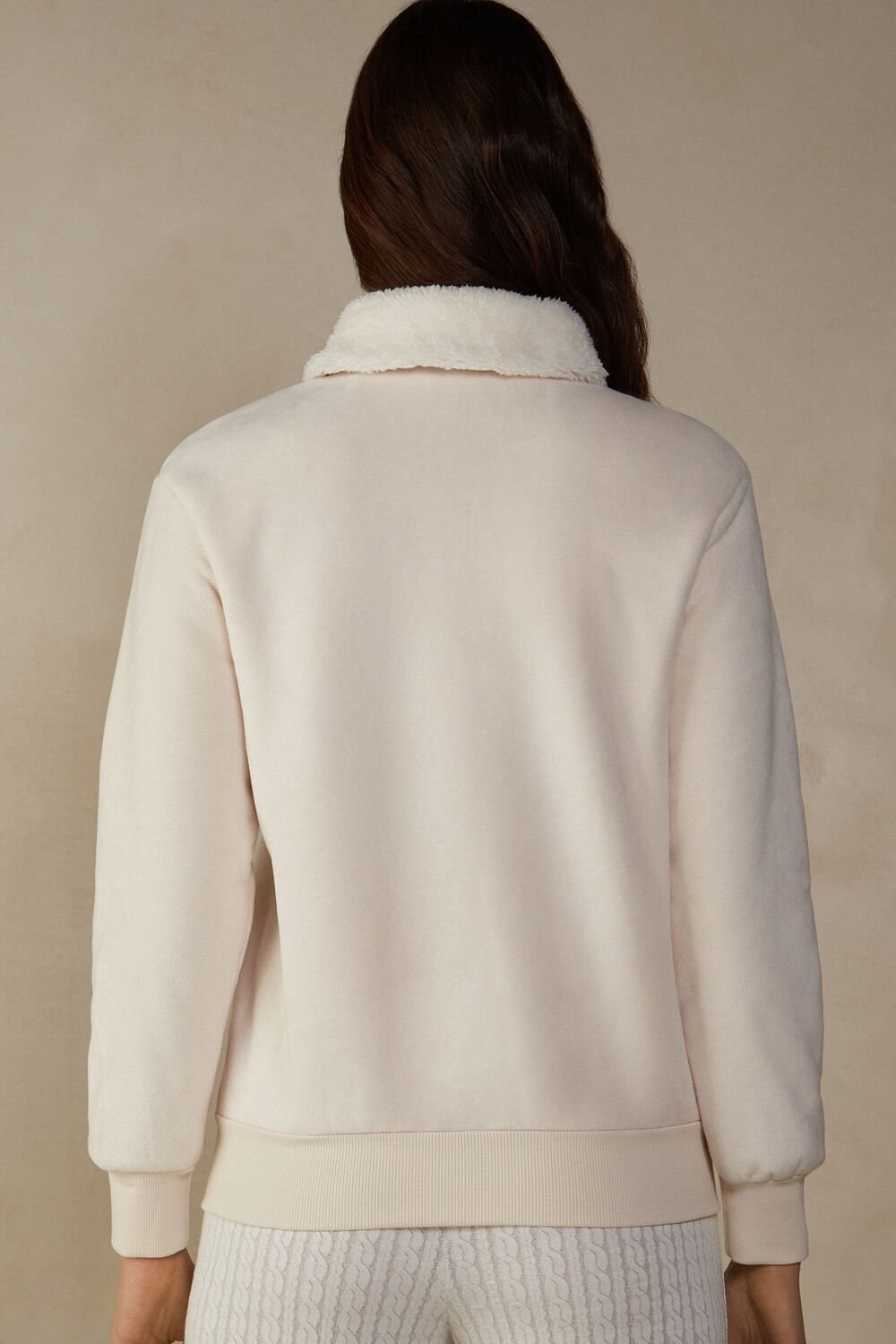 Natural - 5105 - Bianco Intimissimi Lady from the Mountains Fleece Bomber | XJTUY0789