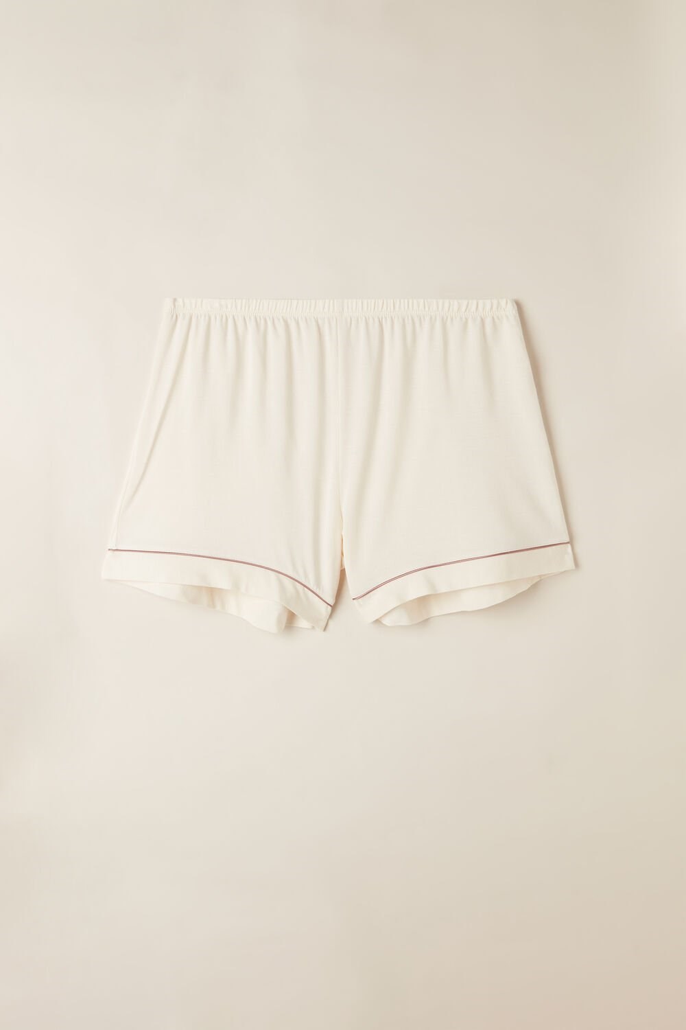 Natural - 612i - Vanilla Ivory Intimissimi Modal Shorts with Contrast Trim | DFGMB6594