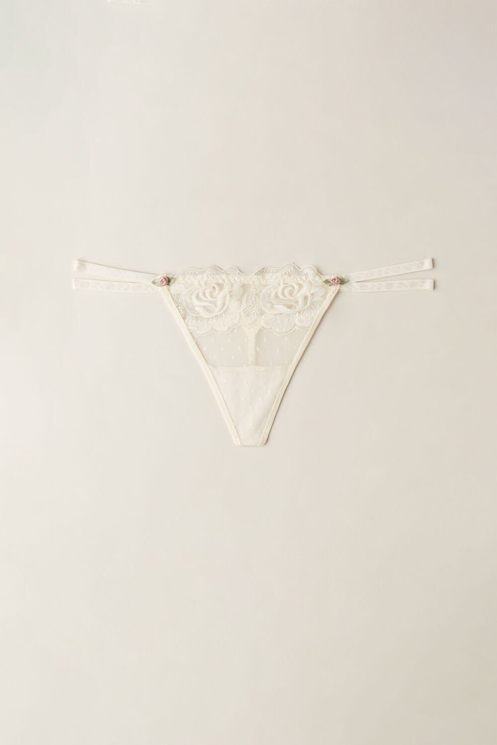 Natural - 612i - Vanilla Ivory Intimissimi Scent of Roses String Thong | MFBYX9206