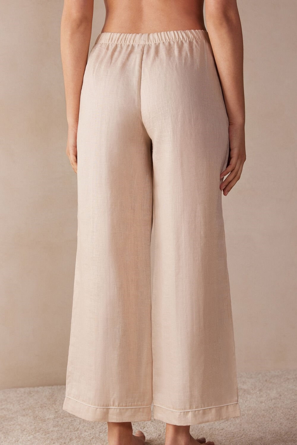 Natural - 913i - Rope Beige Intimissimi Yacht Night Linen Pants | AYTSB9216