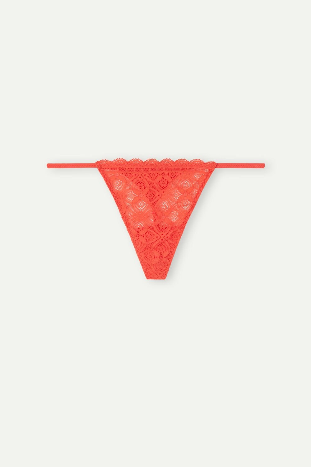 Orange - 219j - Flame Scarlet Intimissimi Lace String Thong | LDNQC1348