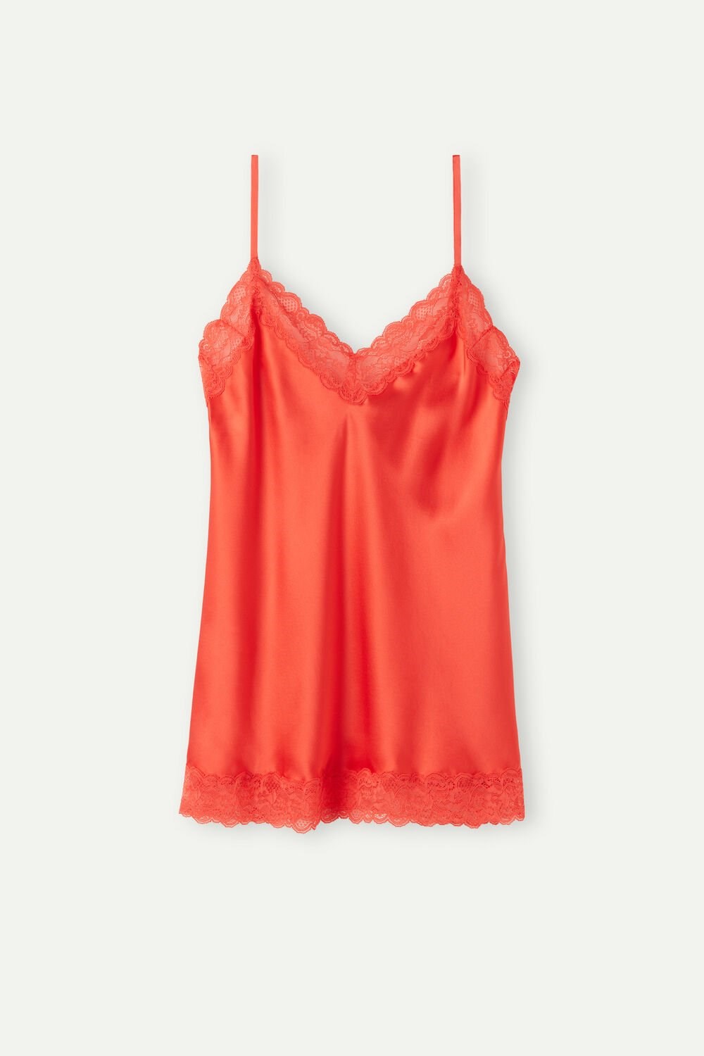 Orange - 219j - Flame Scarlet Intimissimi Lace and Silk Top | YPGFB2710