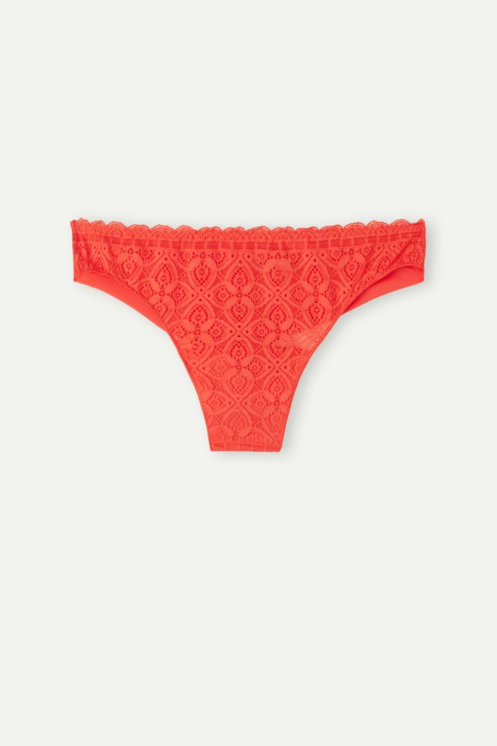 Orange - 219j - Flame Scarlet Intimissimi Lace and Microfiber Brazilian | ZMJSQ2486